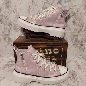 Pre-owned converse all-star lugged lift platform glitter high